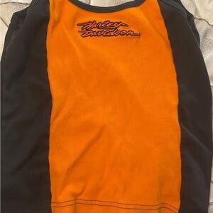 Harley-Davidson Orange and Black Women's Racerback Tank